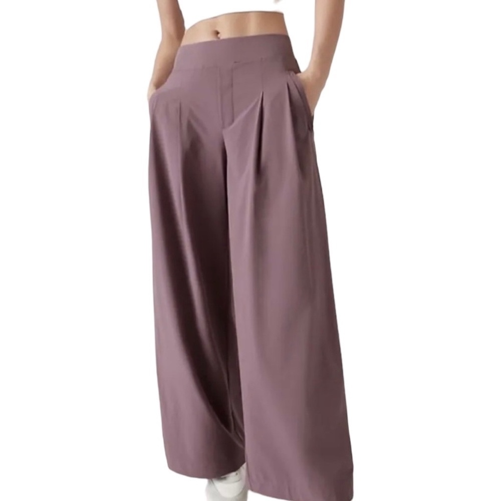 Athleta Brooklyn Heights Wide Leg Pant Damask Mauve 18